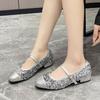 Designer Fashion Sequin Women Low Heel Mary Jane Shoes Plus Size Round Toe Spring Autumn Ladies Elegant Wedding Party Pumps