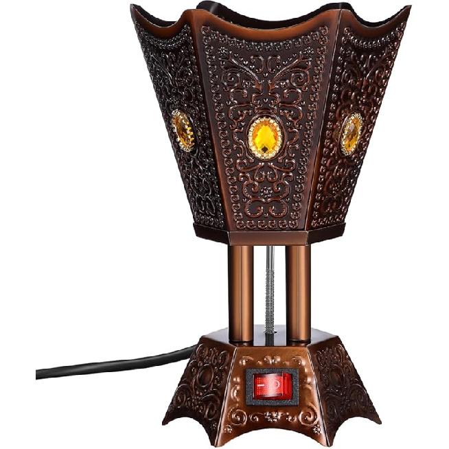 

Электрическая арабская курильница - Настольная курильница с вилкой для украшения дома, темно-коричневая, для декора дома, офиса, йога-студии, спа Copper Us