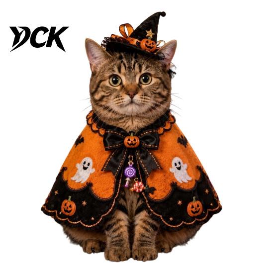 Costume di Halloween per Piccoli Animali Domestici, Costume da Strega per Gatti, Mantello Fantasma Carino, Abbigliamento Morbido Divertente per Animali Domestici, Tenuta per Festival, Mantello Cosplay per Gattini, Festa di Natale