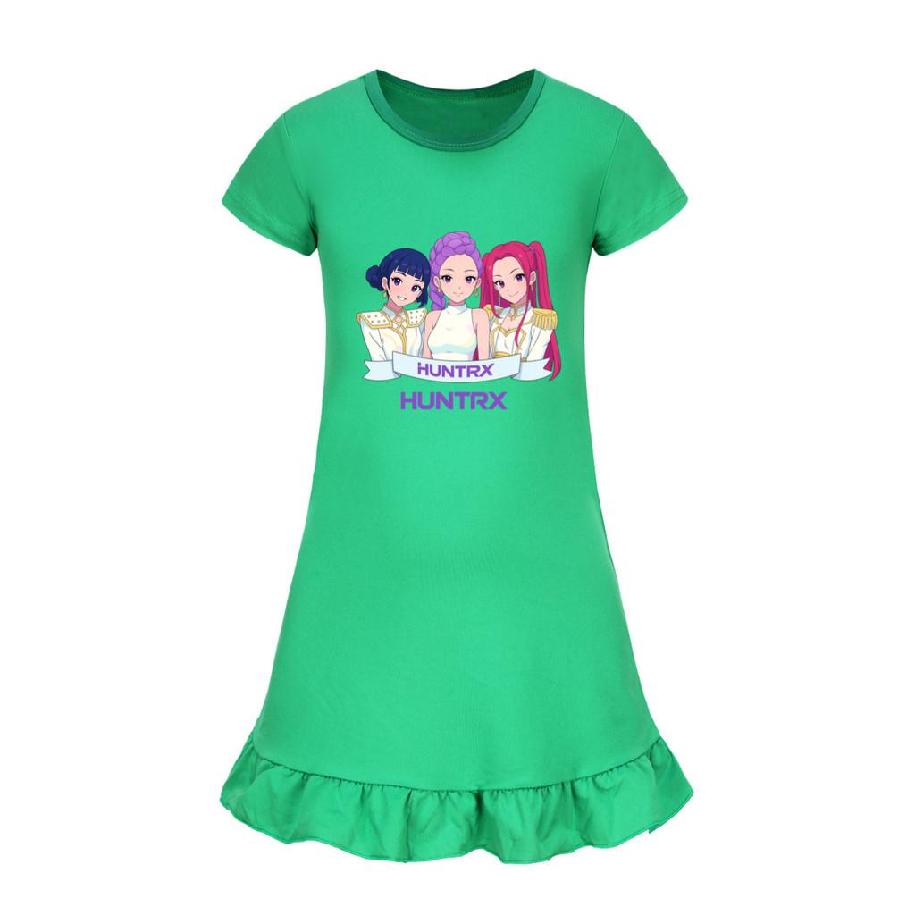 5026 Kids Girls Mira Zoey Rumi Printed Ruffle Short Sleeves Casual Dress