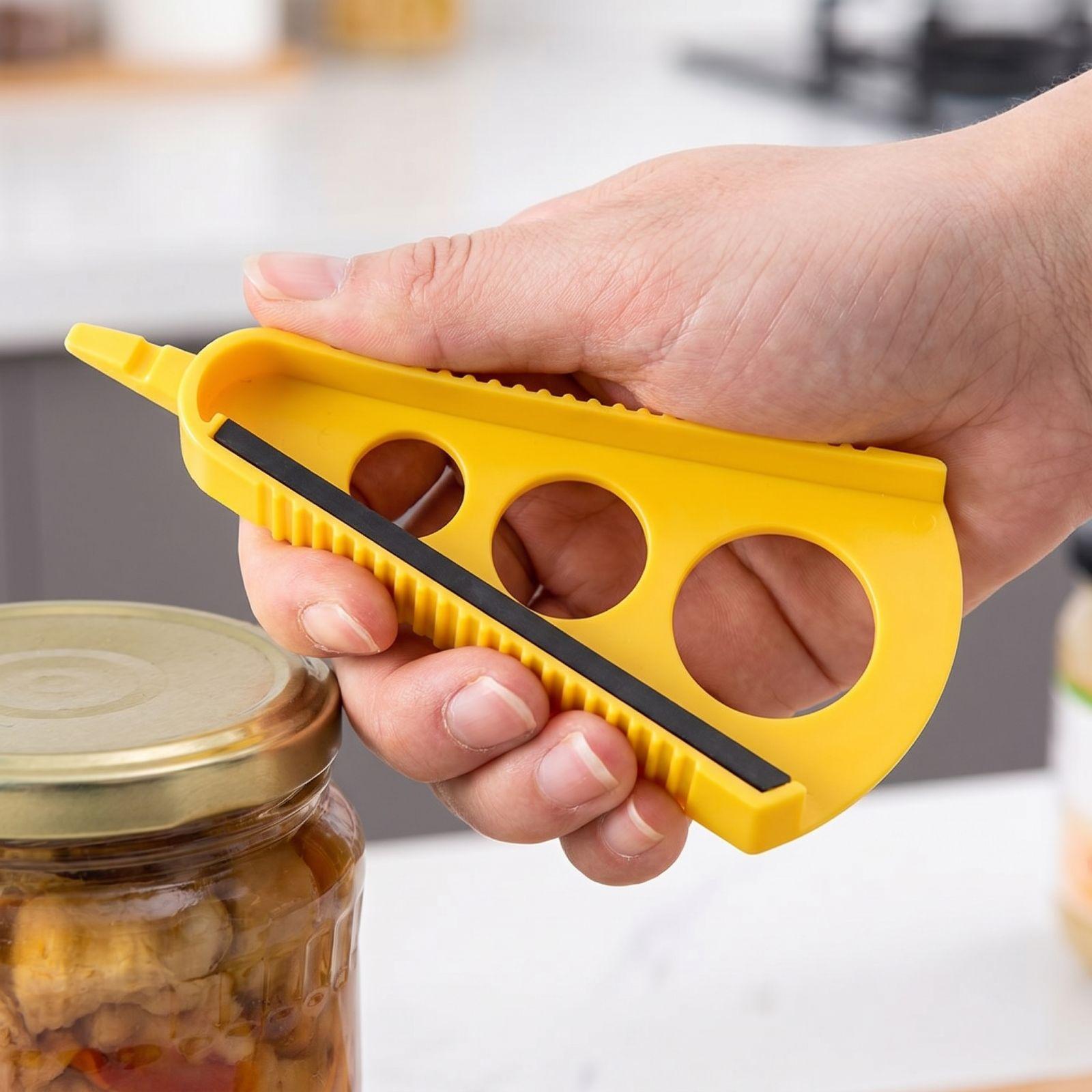 Multi-Function Bottle Opener Soft Non-Slip Jar Opener Cap Remover Can Opener Tool for Home Use with Ergonomic Design One Size жёлтый