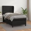 Maison Exclusive - Bed Slat Base with Mattress Black 90x190 Cm Faux Leather