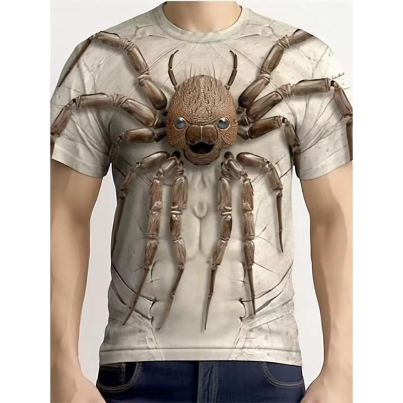 

3D Spider Printed Men s T-shirt Summer Daily Casual Men s Loose Comfortable Short Sleeve Outdoor Street Men s Sports Short Sleeve Top S