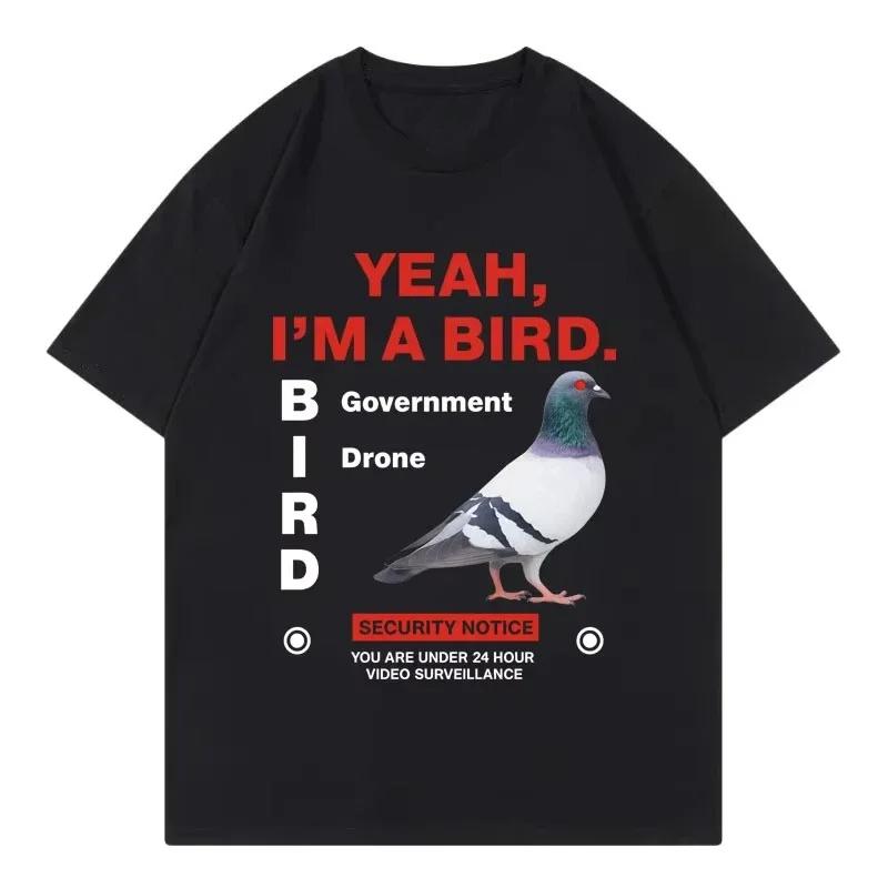 Government Funny Pigeon Graphic T Shirts High Street 2026 Fashion Trend Short Sleeve Tshirts Men Women Clothing Loose Tshirt