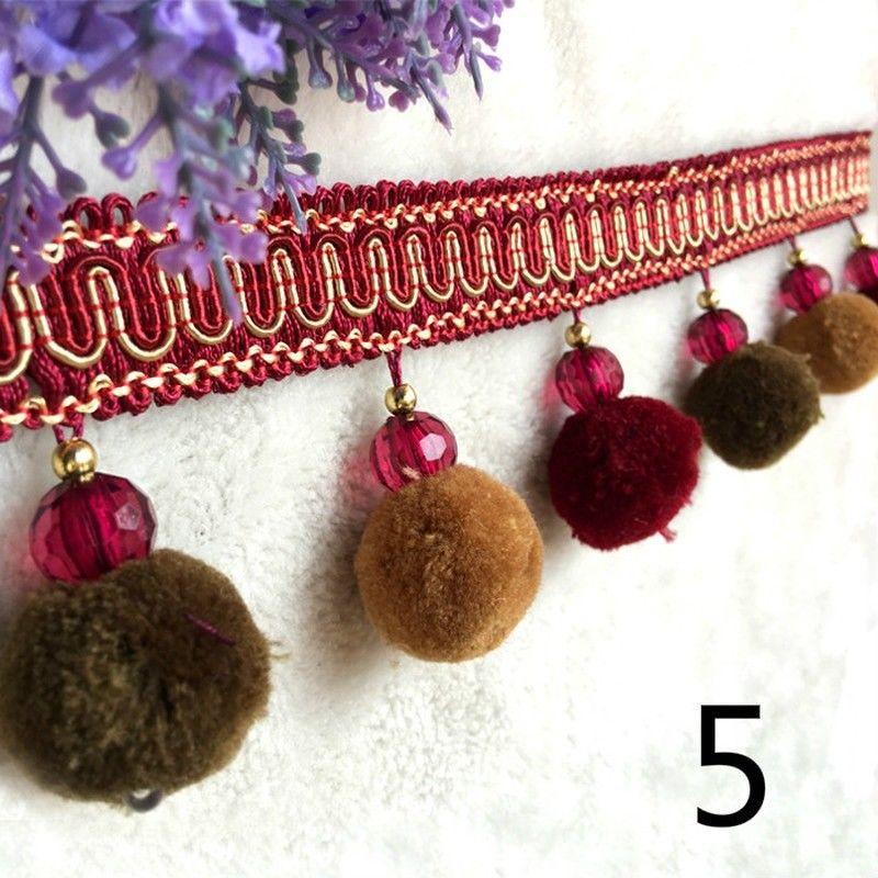 1 metr Evropský styl Pompom kuličková krajková lemovka Kuličková stuha Třásně Řemesla DIY Dekorace pohovky záclony Šicí příslušenství Čalounění Lemování