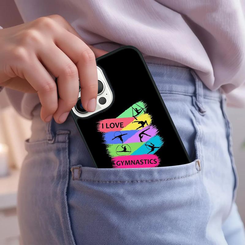 

Love Gymnastics silhouette sports Phone Case For iPhone 17 Air 15 16e 14 13 Pro Max Coque 12 11 Pro Max PLUS cover iPhone 17pro