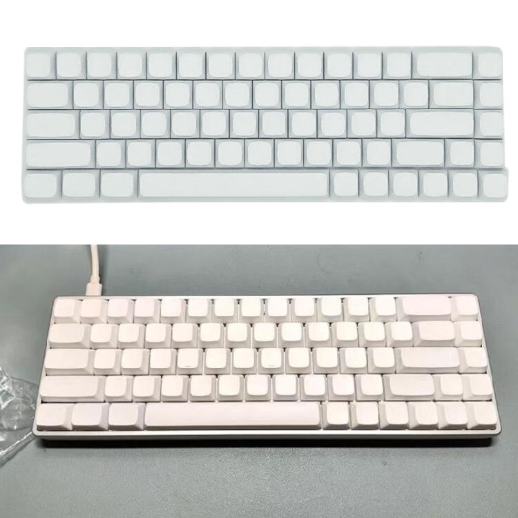 68Key Blank Keycaps, Thick PBT White Keycaps for AK680 RK68 DK68 Mechanical Keyboard Minimalistic White Keycap Set