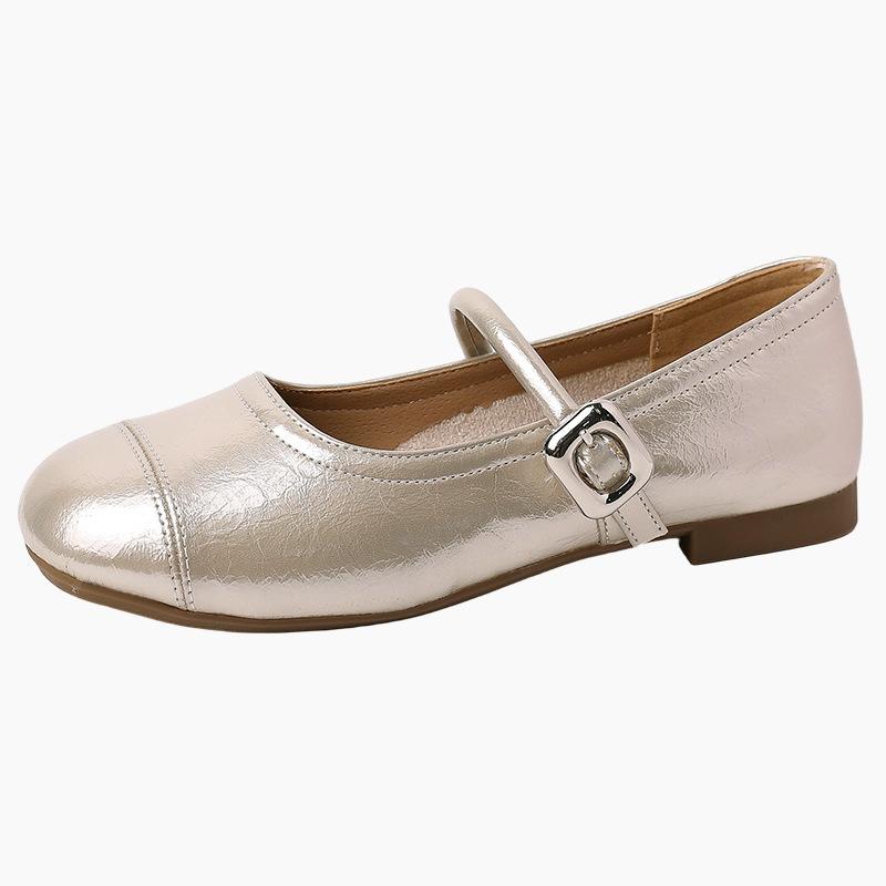 Stylish and versatile, simple one-button Mary Jane shoes, women's summer new round head with skirt flats
