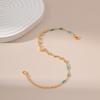 Minimalist Heart Turquoise Beaded 18k Gold Plated Womens Bracelet