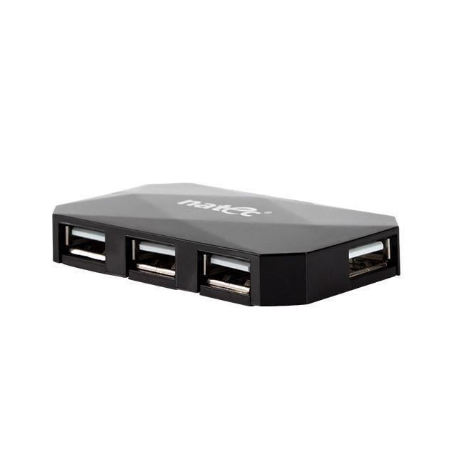 Concentrateur (hub) - NATEC - NHU-0647 - 4 Ports USB 2.0 - Noir - Alimenté Par USB
