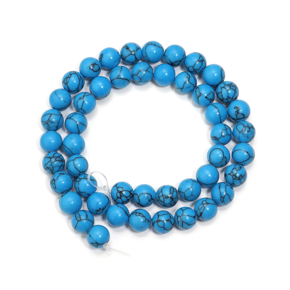 4 6 8 10 12mm Natural Blue Turquoises Stone Beads Round Loose Spacer Beads For Jewelry Making DIY Bracelet Necklace Accesories