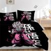 3dílná sada prošívaných přikrývek Super Saiyan Rose Goku - Měkký a pohodlný povlak na přikrývku do ložnice, pokoje pro hosty a kolejí Dekorativní povlečení Se