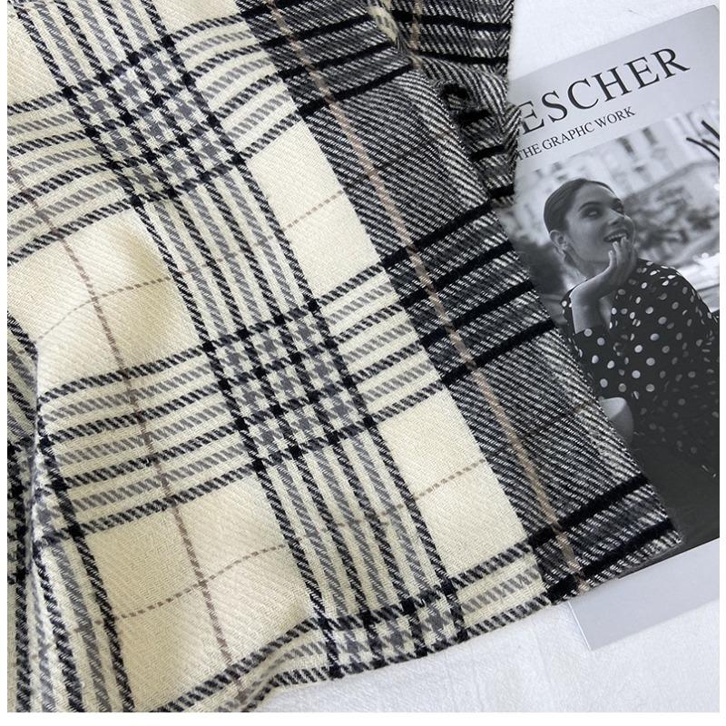 Luxury Plaid Designer Winter Women Scarf Thick Warm Tassels Shawls Pashmina Neckerchief Cashmere Lady Outdoor