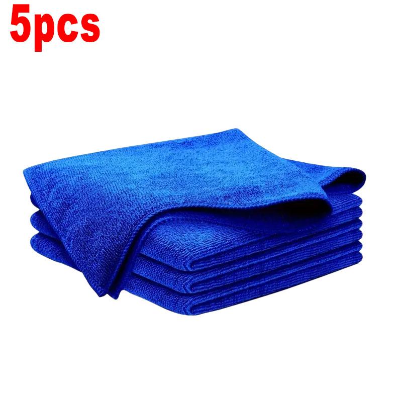 201PCS Microfiber Towels Car Wash Drying Cloth Blue Car Care Detailing Cleaning Polishing Duster Home Kitchen Washing Rags