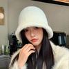 Polyester Winter Fleece Bucket Hat With Windproof And Warmth For Women