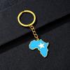 Portachiavi Premium in Acciaio Inossidabile con Ciondolo Mappa Bandiera Africa Ghana Nigeria Capo Verde Congo Uganda Regalo per Appassionati di Viaggi