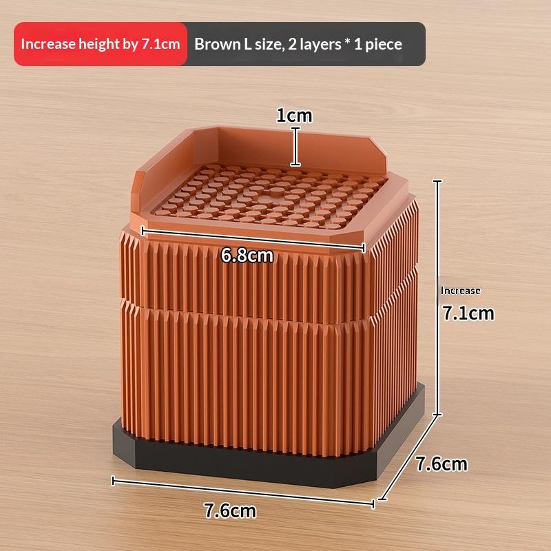 Adjustable Bed Lifter Professional Heavy Duty Square Furniture Foot Pad Non Slip Design for Couch Table and Desk