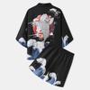 2026 New national style Hawaiian vacation ukiyo-e painted seven-quarter-sleeved Taoist robe 3D printed carp kimono cape