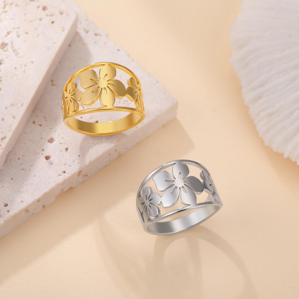 Cazador Stainless Steel Ring for Women Flower Finger Rings Jewelry Wholesale 2026 Trend New In Party Wedding Birthday Gift