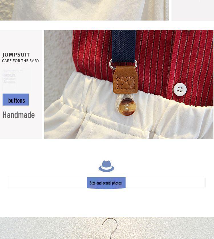 Baby Boy Short-Sleeve Shirt & Suspender Shorts Set - Toddler Summer Gentleman Outfit for 1-Year-Old Birthday