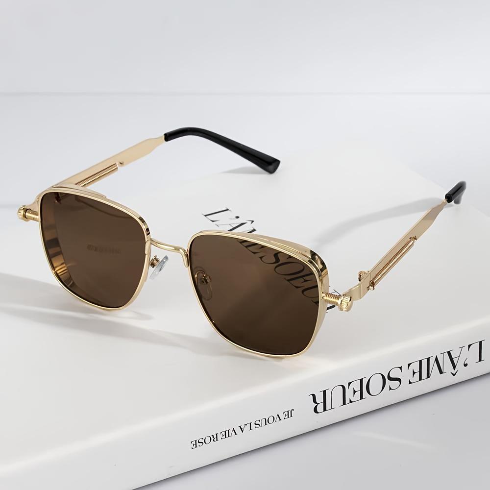 

1 шт. Очки в стиле стимпанк для мужчин и женщин - Ретро металлический стиль, серебристая и золотистая металлическая оправа, прочные и долговечные