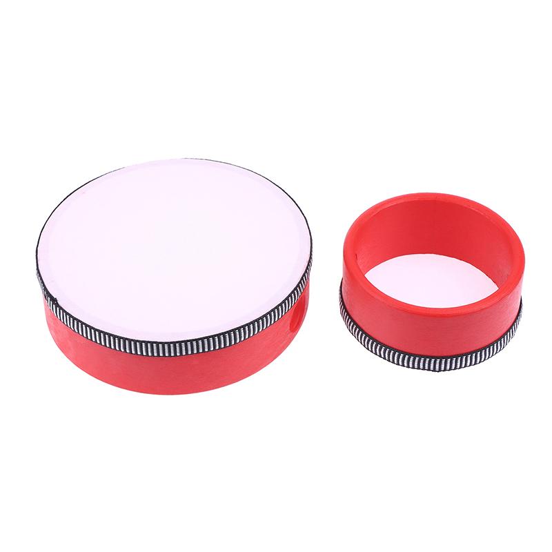 Kids Wooden Hand Drum Music Percussion Instrument Red Handheld Percussion Hand Drum Educational Toys Hand Beat