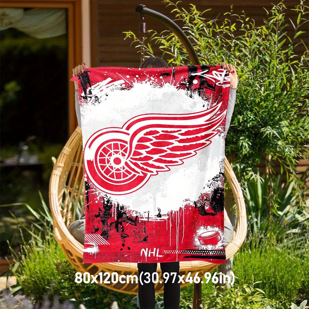 1 шт. Фланелевое одеяло Detroit Red Wings NHL - Мягкое теплое, с 3D-печатью, легкое покрывало для всех сезонов, для кемпинга, путешествий, кровати -080737 80x120cm
