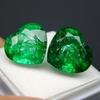 Heart Cut Pair Natural Emerald 18.56 Carat CERTIFIED Colombian Loose Gemstone