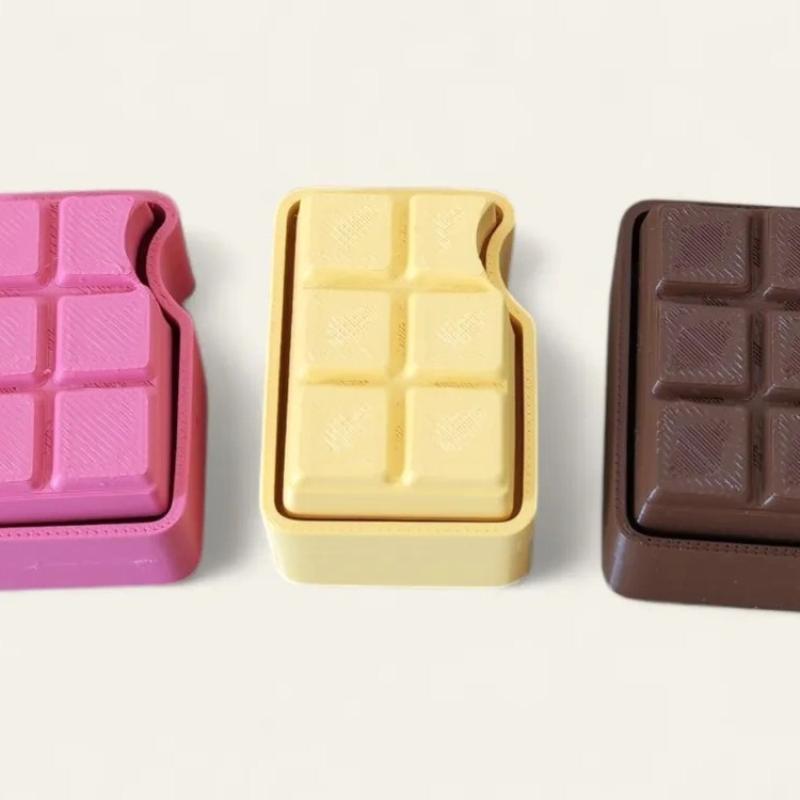 Chocolate Shaped Fidget Slider Keychain Cute Colorful Stress Relief Toy Smooth Surface for Kids School Bag Pendant Gifts