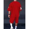 New Men's Summer Sports Word Count 8 Printed Breathable Round Neck T-shirt Shorts Set Outdoor Casual Clothing