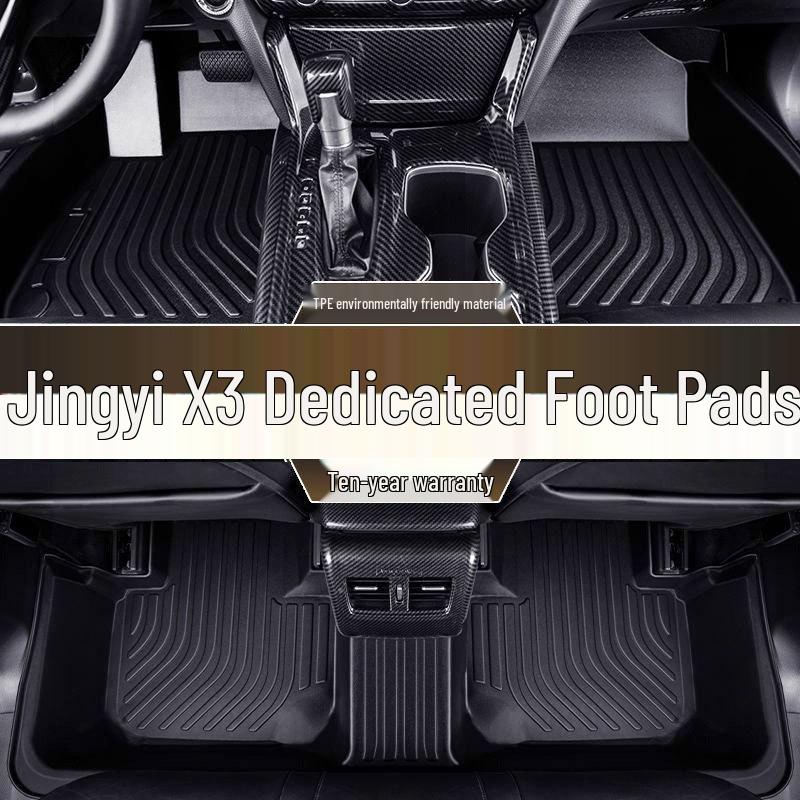 Custom TPE waterproof, eco-friendly, odorless floor mats for 2014-2017 Dongfeng Fengxing Jingyi X3 models.