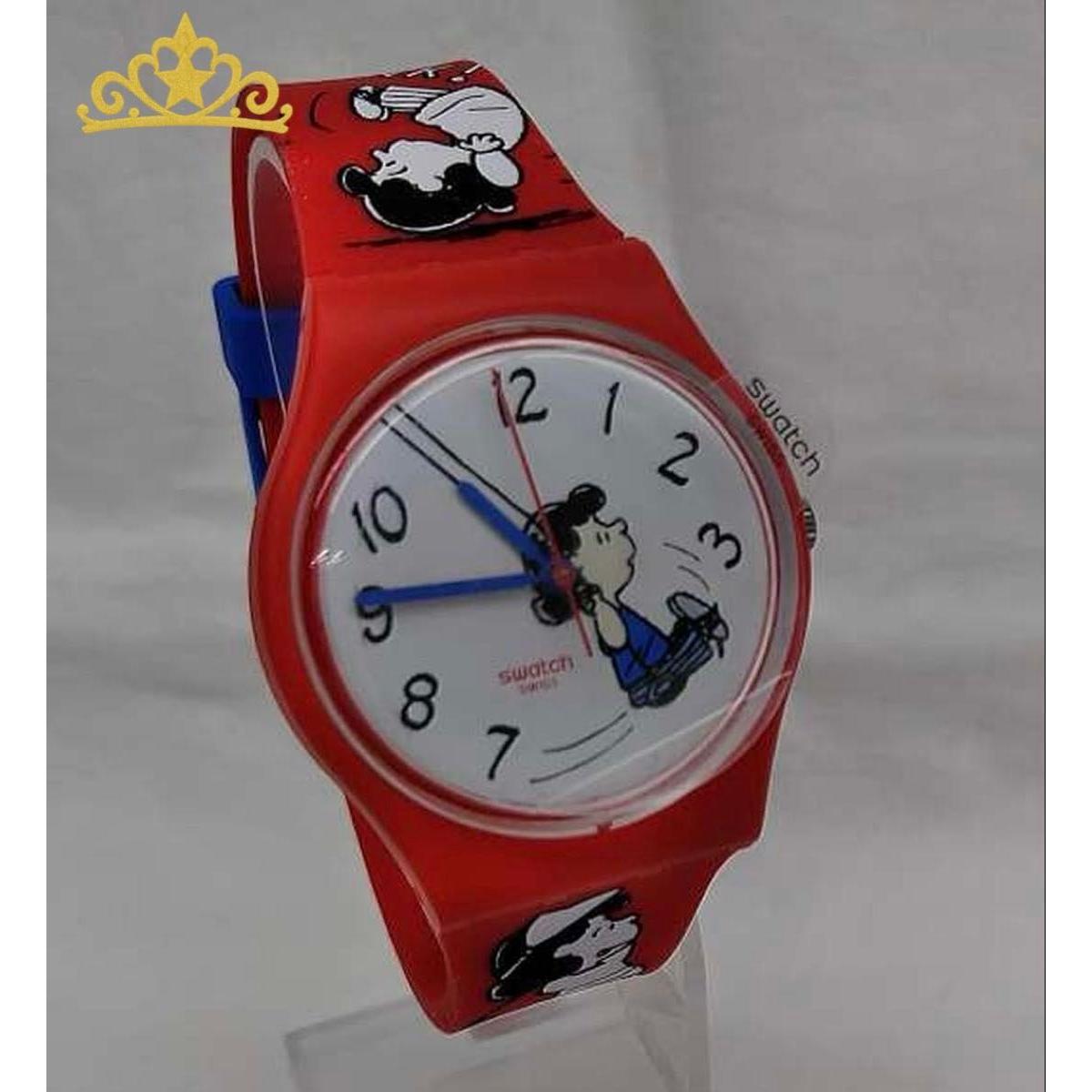 Used SWATCH X PEANUTS Character Lucy Quartz Watch Ladies Swatch