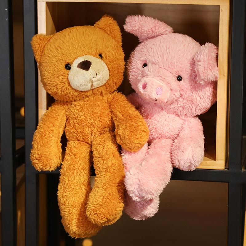 Big-headed Animal Doll Plush Toy Rag Doll Child Soothing Companion Doll Children's House Decoration Wedding Cast Gift for Girls