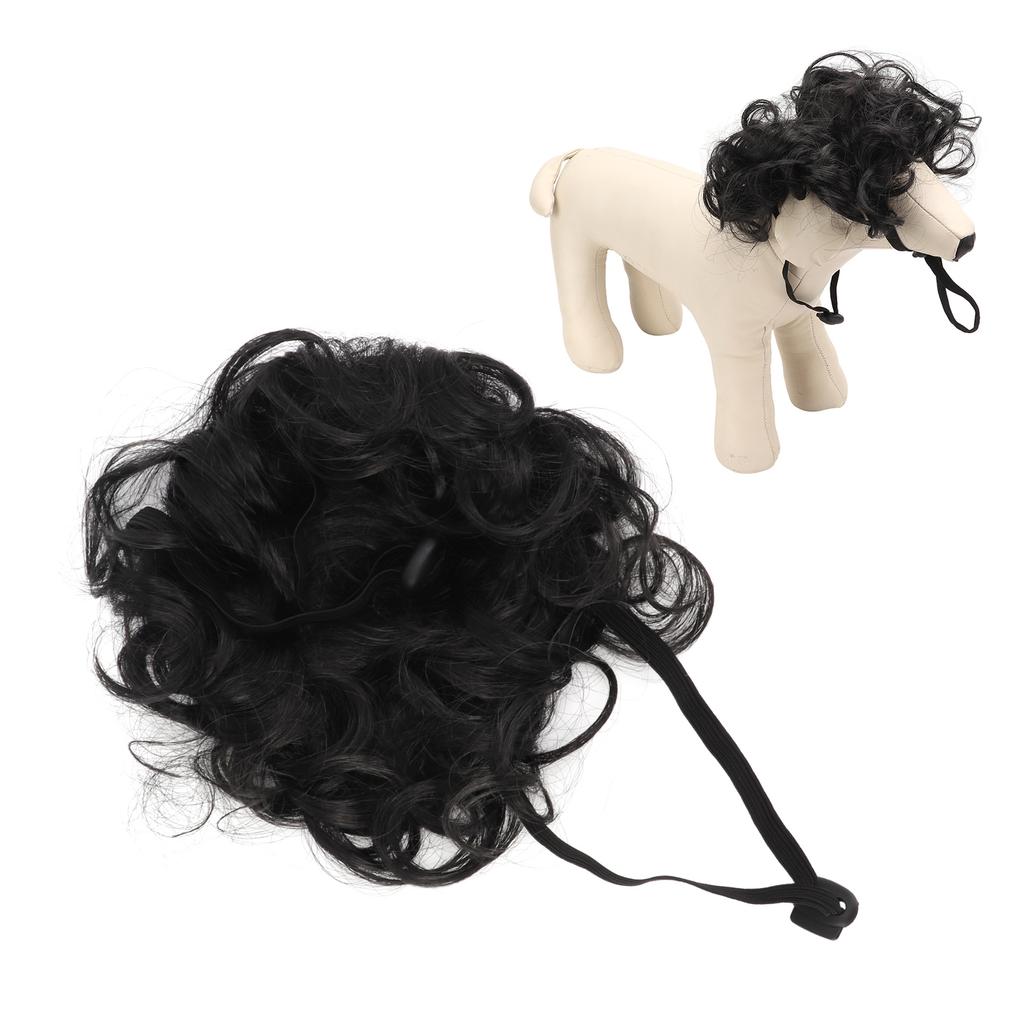 Pet Wig Elastic Band Washable Dog Cosplay Wig for Small Medium Large Dogs Cats