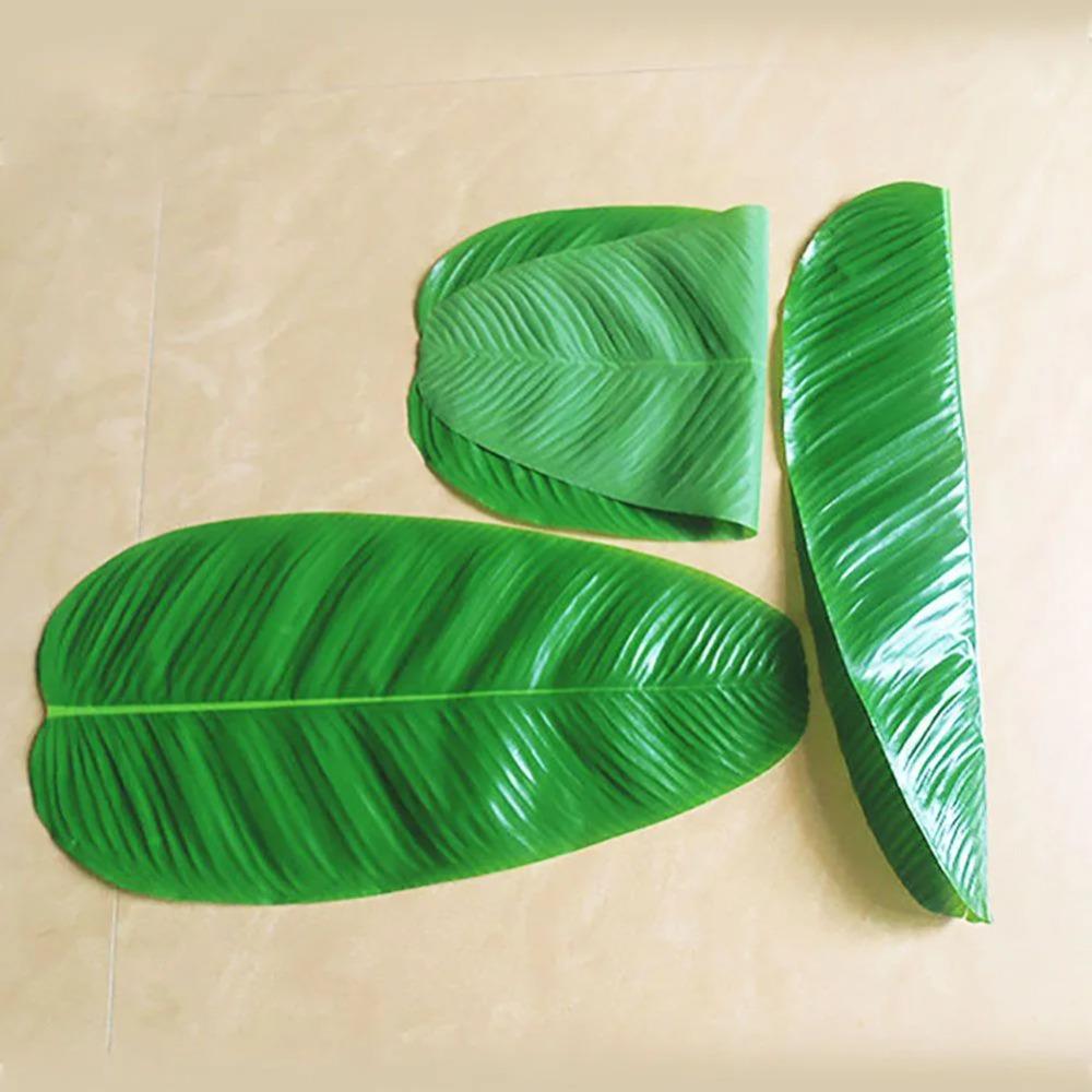 Tropical Faux Banana Leaf Large Drink Cup Coasters Fruits Plate  Home Garden Decor