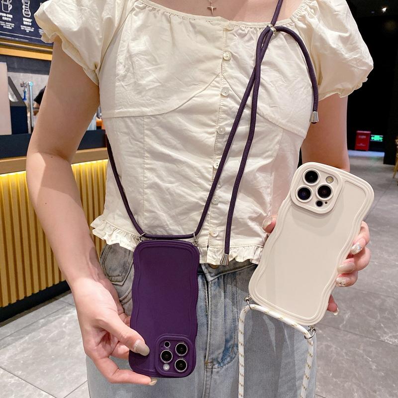 

Мягкий чехол-веревка из ТПУ карамельного цвета для iPhone 15 14 13 12 Pro Max 11, модный защитный противоударный бампер Dopamine iPhone 15 горячий розовый