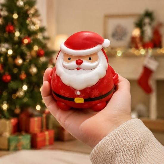 Soft Santa Fidget Toys Claus Stress Relief Toy, Christmas Squeeze Sensory Anxiety Toy Slow Rebound for Party Favors Pinch