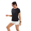 LU Fitness Wear Women's Quick-Dry Short-Sleeve Yoga & Running Top - Breathable Pilates & Training Shirt