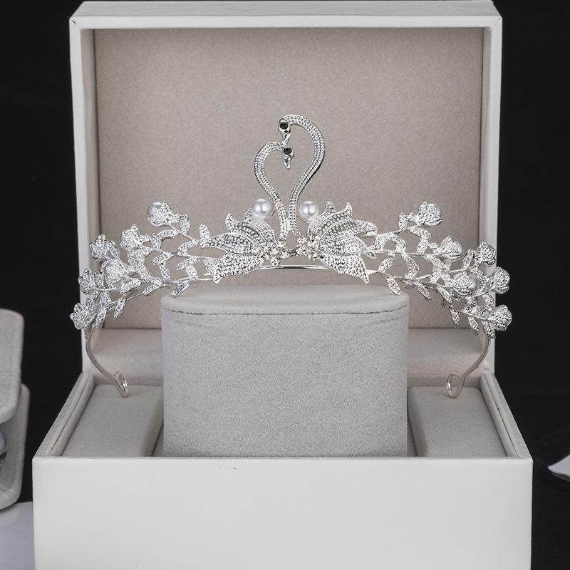 

Свадебная корона, корейский головной убор в виде лебедя, аксессуары для волос, свадебное платье, детское простое платье на день рождения, универсальная корона