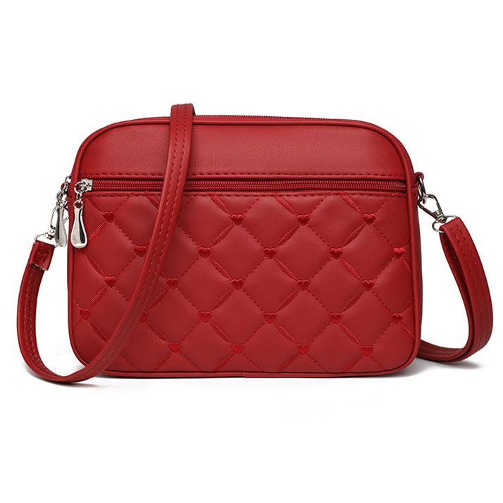 

женские модные сумки вышитые женские квадратные сумки из искусственной кожи брендовые дизайнерские 4-слойные женские сумки через плечо с застежкой-молнией 25X18X7.5cm