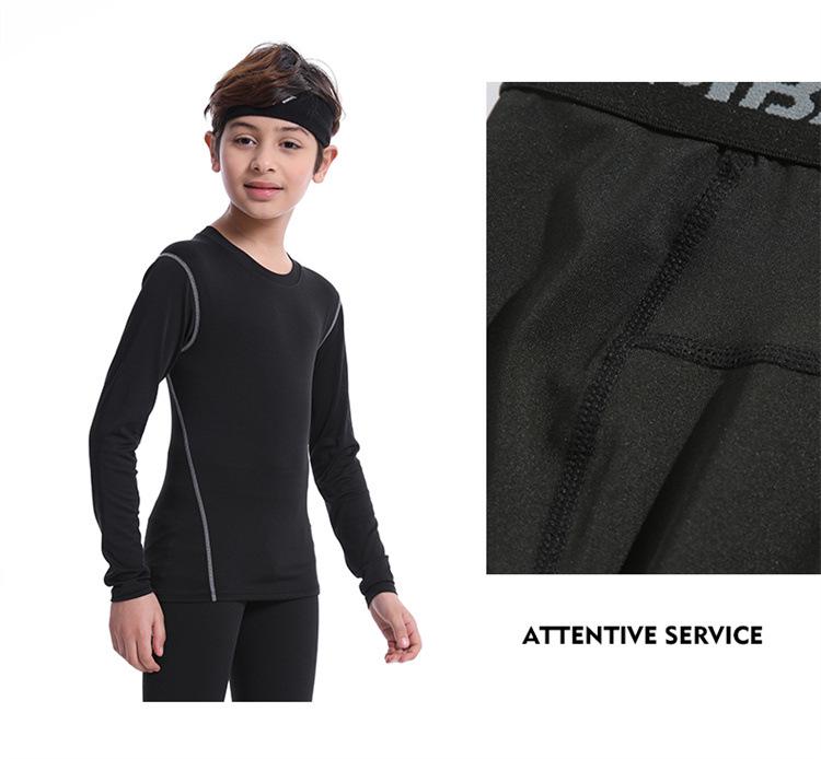 Kids' Quick-Dry Training Bodysuit Set for Boys: Autumn/Winter Basketball & Football Base Layer