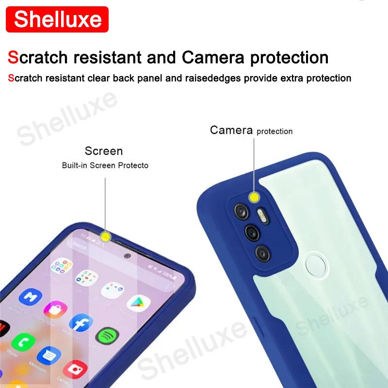 360 Ganzkörper Vorderseite+Rückseite Klare Hülle Shelluxe Für OPPO A53 A53s A33 A32 OppoA53 OppoA53s 2020 Silikon Doppelseitige Handyhülle