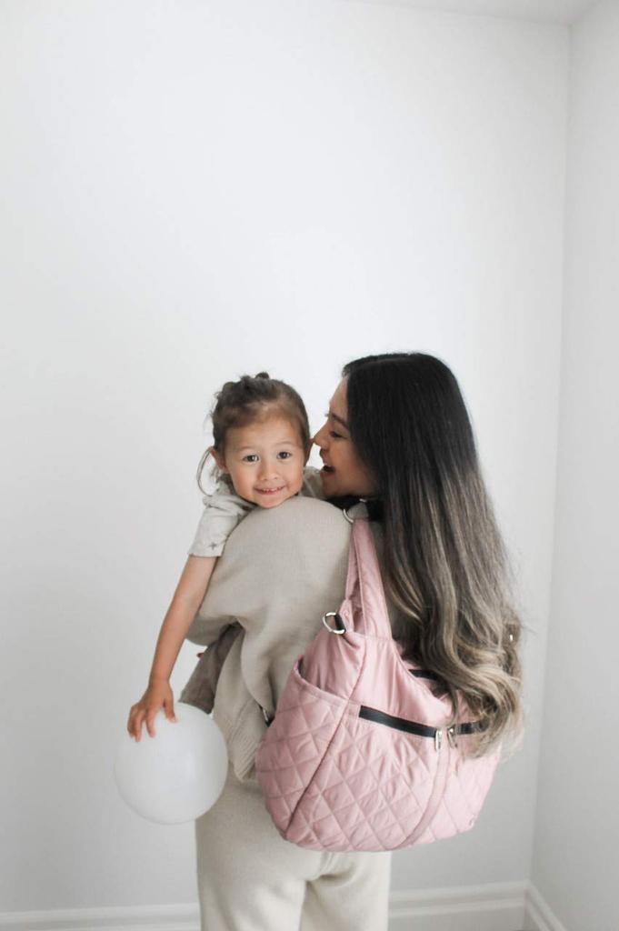 Torba 3-w-1 LUNA dla Mamy, Plecak na ramię w kształcie litery H, Idealna na prezenty dla dziecka, Przygotowanie do narodzin i Świętowanie narodzin, HEATHEA LUNA (Różowy)