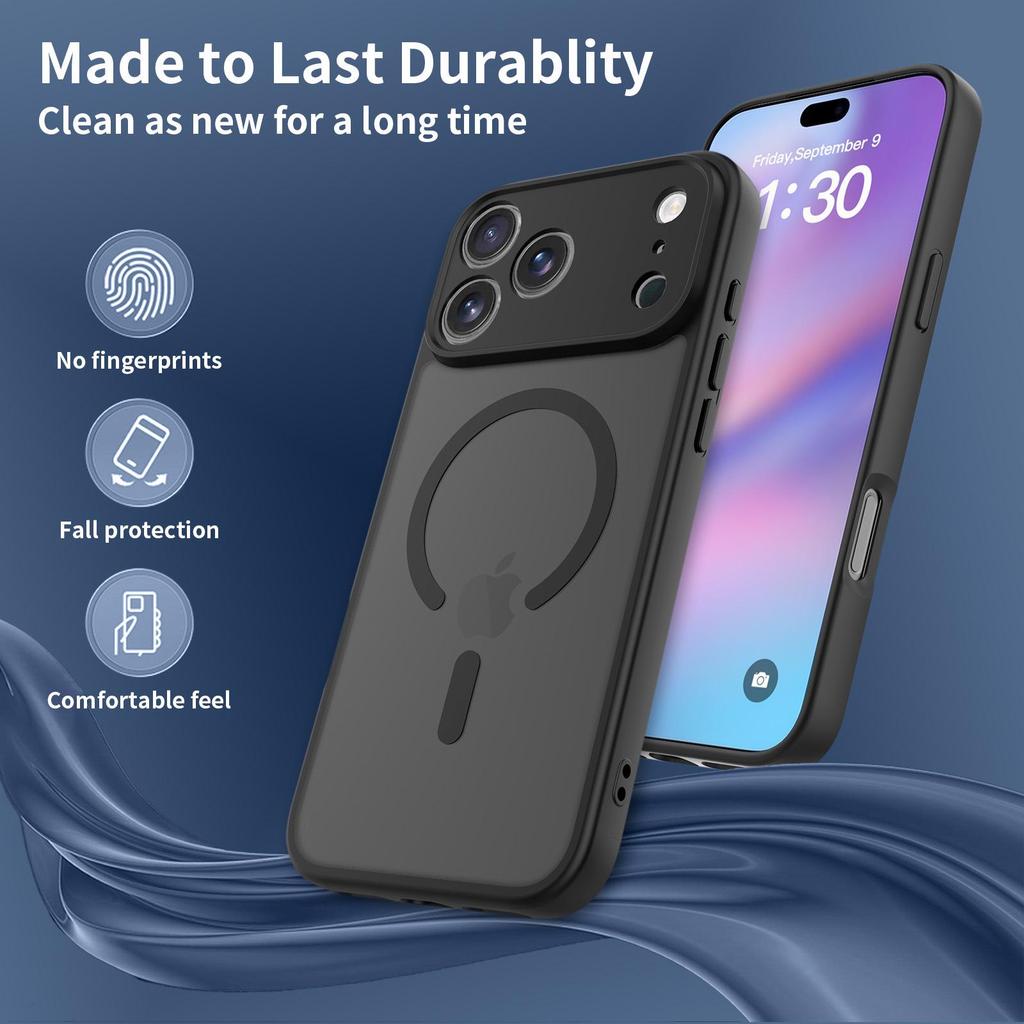 Magnetic Frosted Liquid Skin Feel Case for iPhone 16 Pro Max - Anti-Drop, Fine Hole Design
