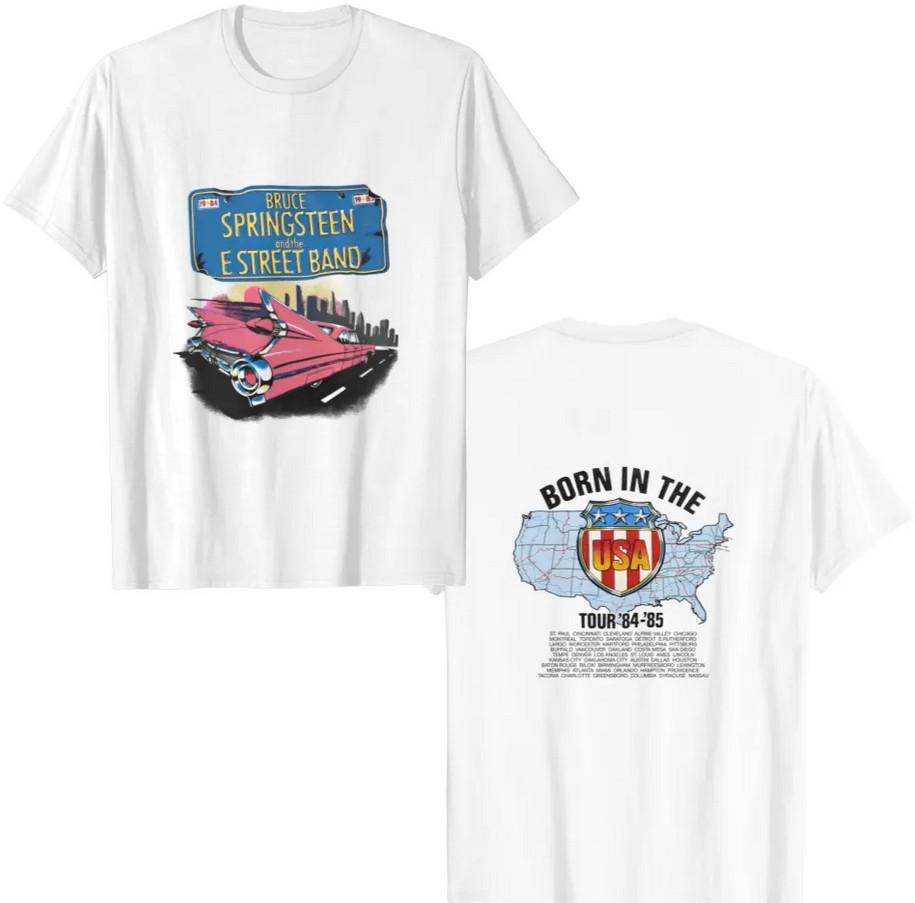 Bruce Springsteen Born in the USA Tour Shirt – Vintage 80s Baby Blue Heavyweight