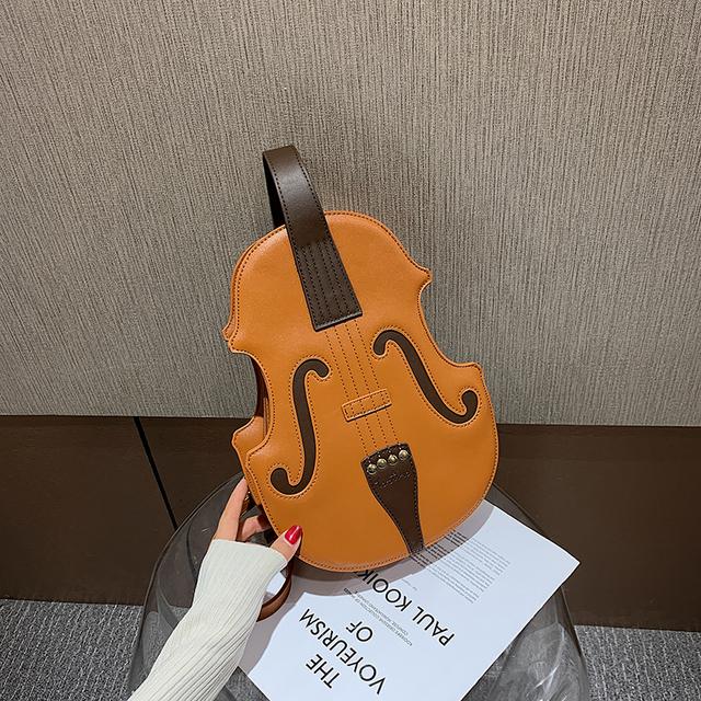 

Забавная коричневая сумка через плечо в форме скрипки для девочек-подростков, модный рюкзак, дорожная школьная сумка, несколько с женской сумкой из искусственной кожи коричневый