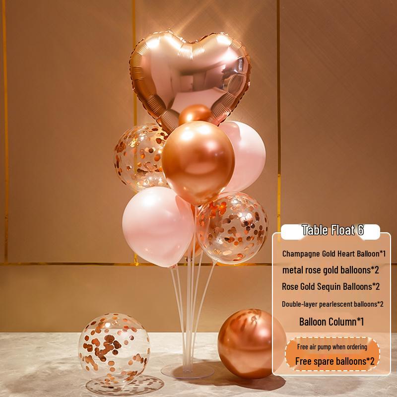 

Рожеві плавучі колони з повітряних кульок для Дня народження дівчинки, пропозиції руки та серця або заручин