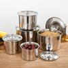Bol Mezclador de Acero Inoxidable con Tapa Espesado Profundo Utensilio de Cocina Multiusos para Sazonar Batir Almacenamiento a Prueba de Óxido Herramienta Esencial de Cocina para el Hogar
