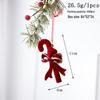 Burgundy Flocked Bow Reindeer Christmas Tree Ornament