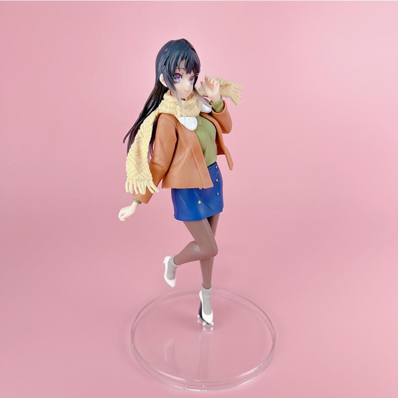 22cm Mai Sakurajima Does Not See The Bunny Girl's Ancestors Model Winter Clothes Sakurajima Mai PVC Action Model Model Playthings